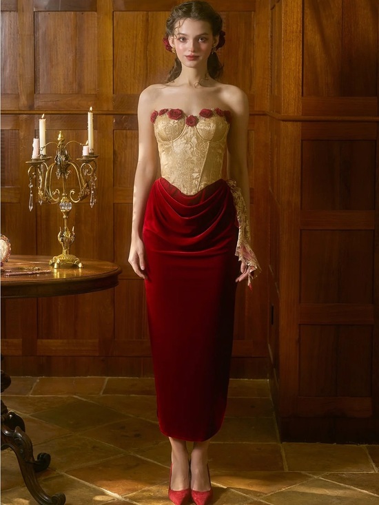 Lacemade Dresses & Skirts - NEW LaceMade Wild Rose Spain Corset Dress Size XS
